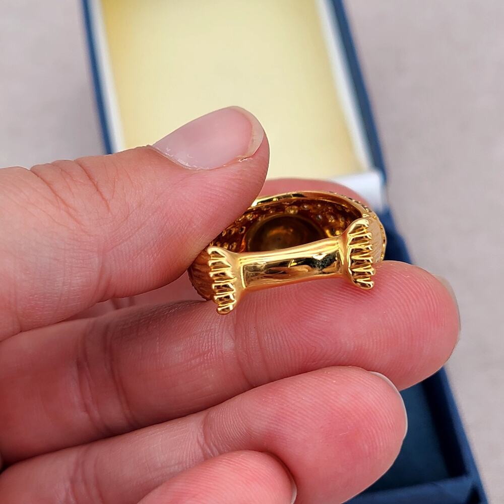 Bradford Exchange I Love My Yorkie 18k Gold Plated Ring Swarovski Crystals 10.5 - Picture 6 of 10
